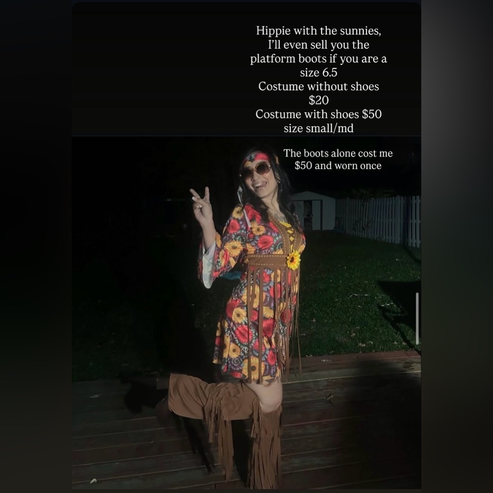 Floral Hippie Costume without boots